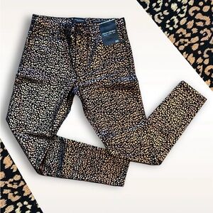 Banana Republic Metallic Leopard Skinny Jeans - Black & Gold